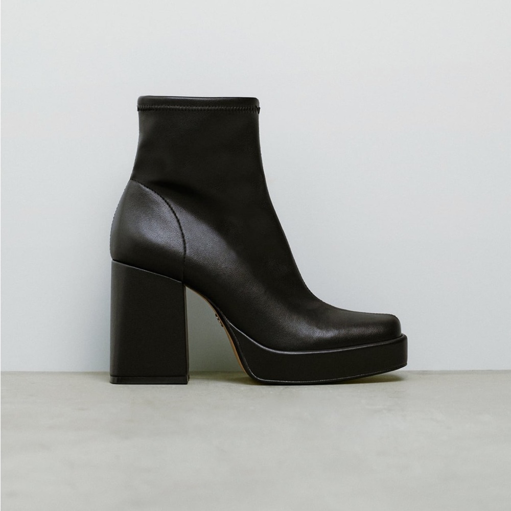Zara platform stretch ankle boot